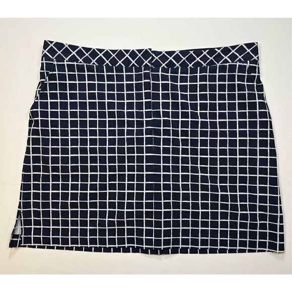 IZOD Women's Golf Swing Flex Comfort UPF Skort w Pockets Blue Night Grid Size 12 - Picture 1 of 14